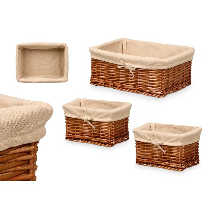 Set 1 Mas 2 Cestos Rectangular Mimbre Kipit 39X16CM (6 Unidades) Set 1 Mas 2 Cestos Rectangular Mimbre Kipit 39X16CM (6 Unidades)