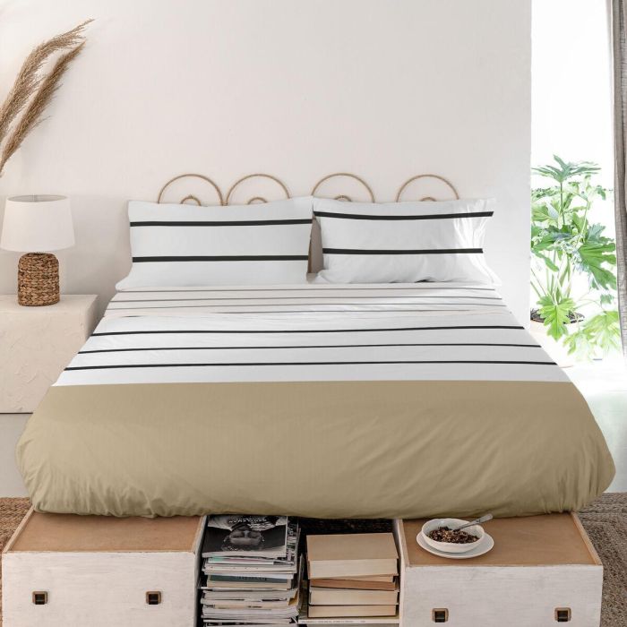 Sábana Encimera HappyFriday Blanc Blush Sand Multicolor Cama de 80/90 1