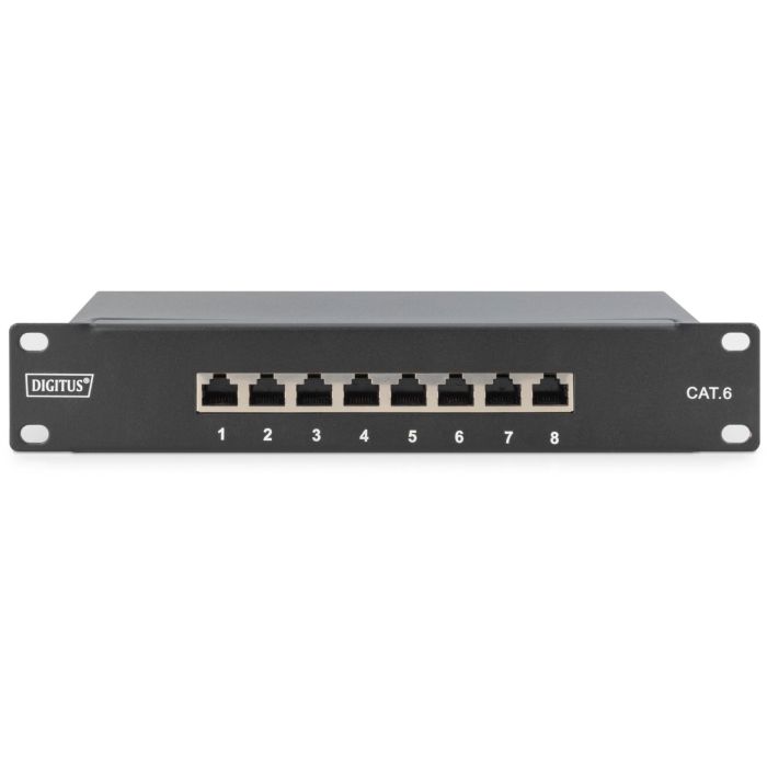 DIGITUS Patchpanel 1HE 8-Port Cat6 ClassE geschirmt schw. 5