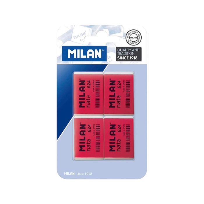 Goma De Borrar Milan Nata 624 Blister De 4 Unidades 1