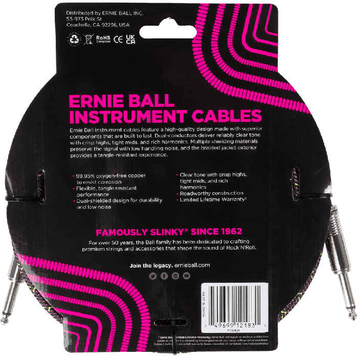 Cable Eb Instrumento Trenzado Jack-Jack Ss 5,5 M - Purple Python 1 Cable Eb Instrumento Trenzado Jack-Jack Ss 5,5 M - Purple Python 1