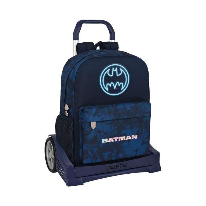 Mochila Escolar con Ruedas Batman Legendary Azul marino 32 x 43 x 14 cm