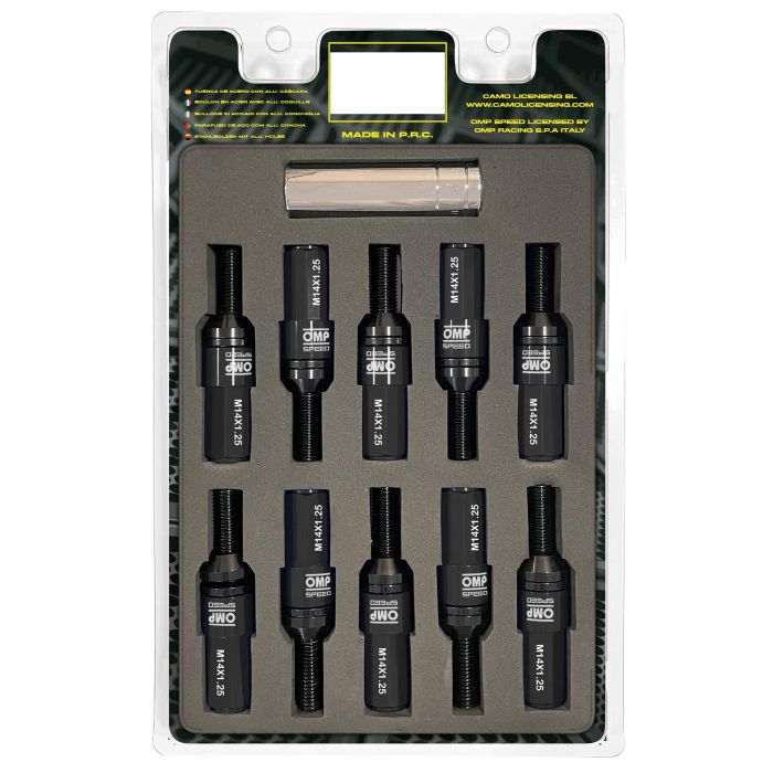 Omp Speed Juego De 20 Tornillos Con Protector De Aluminio De Colores M14x1.25 Llave De 17-19 Largo 28 mm Con Protector Negro OMPS09971401 Omp Speed Juego De 20 Tornillos Con Protector De Aluminio De Colores M14x1.25 Llave De 17-19 Largo 28 mm Con Protector Negro OMPS09971401