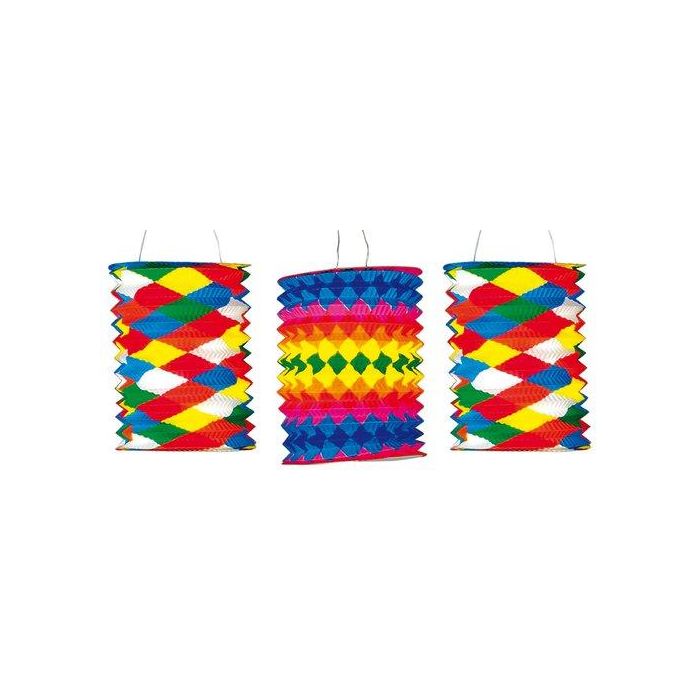 Faroles Cilindrico Decorados Surtidos Diam. 15Cm Pack 12 Uds