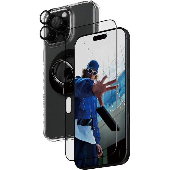 PanzerGlass Protección 4-en-1 para iPhone 16 Pro Max - Cristal Templado y Funda de Gel