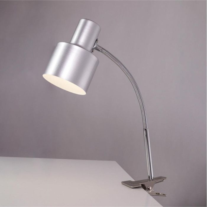 Secunderabad Lámpara Flexo Escritorio Mesa Acero con Pinza para Oficina y Estudio, Compatible Bombilla LED E27, SKD-T1004