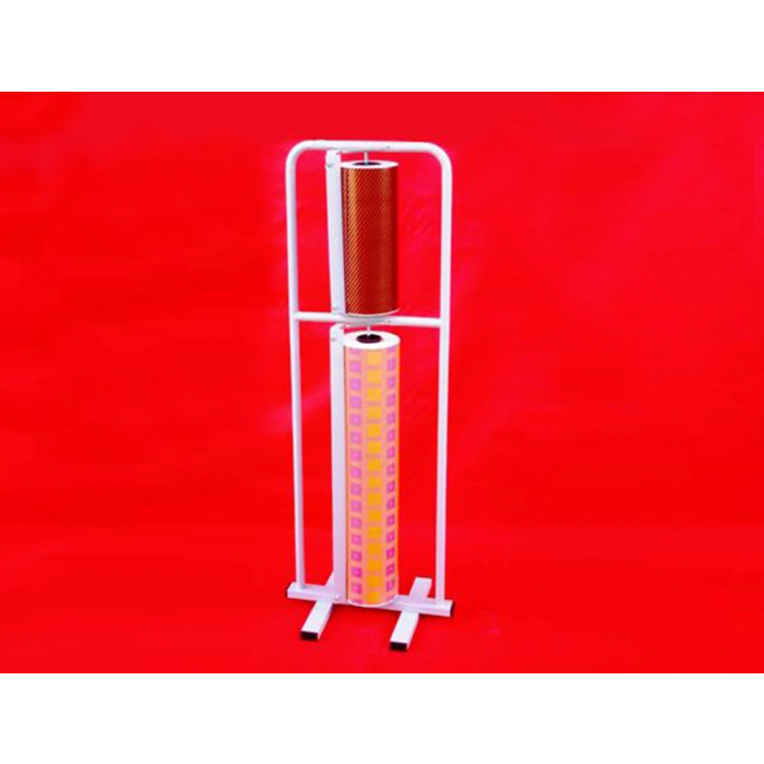 Blanca Portarrollos Metal de Suelo Vertical para Bobinas de 64-32 cm Acero Cromado 1160x40x410 mm 1