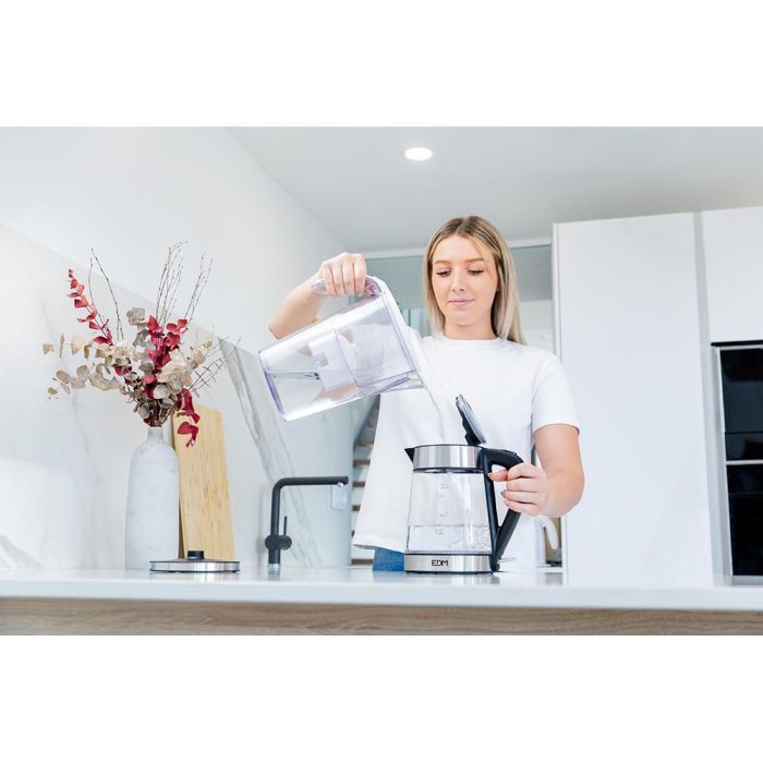 Edm Hervidor de Agua Eléctrico de Cristal y Acero Inoxidable, 1.7 L, 1850 - 2200 W 4