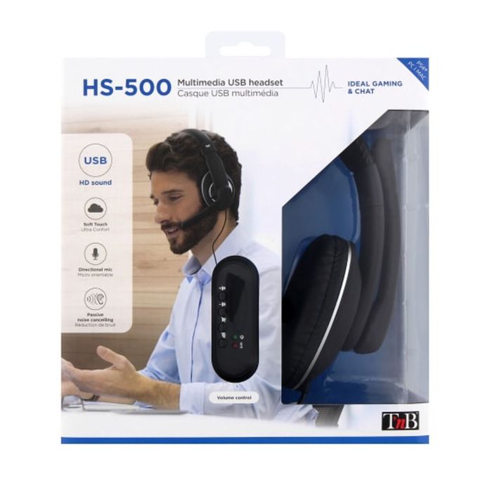 Auriculares de Diadema TNB HS-500 Negro 1