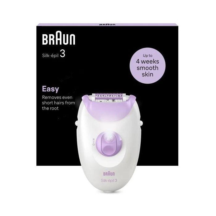 Braun 3-000 Epiladora Silk-épil 3 con 20 Pinzas MicroGrip, Luz Integrada, 2 Velocidades y Alimentación por Corriente Alterna Púrpura Blanco 0 Braun 3-000 Epiladora Silk-épil 3 con 20 Pinzas MicroGrip, Luz Integrada, 2 Velocidades y Alimentación por Corriente Alterna Púrpura Blanco 0