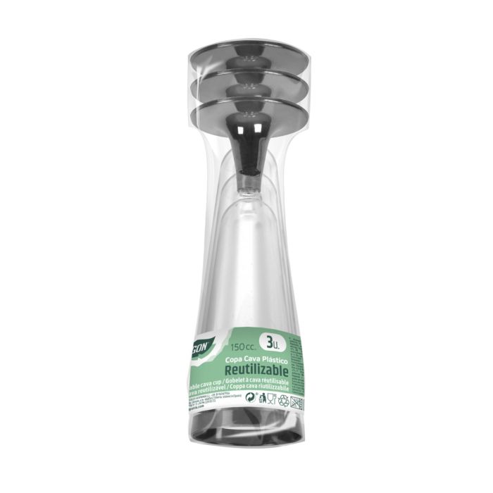 Set de 3 Copas de Cava Pie-Boca Plata 150 ml Algon (36 Cajas) 1 Set de 3 Copas de Cava Pie-Boca Plata 150 ml Algon (36 Cajas) 1