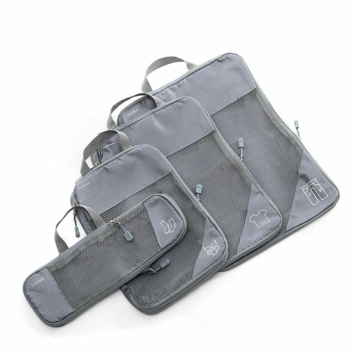 Bolsas Organizadoras de Compresión para Maletas Compakube InnovaGoods 4 Piezas 3 Bolsas Organizadoras de Compresión para Maletas Compakube InnovaGoods 4 Piezas 3