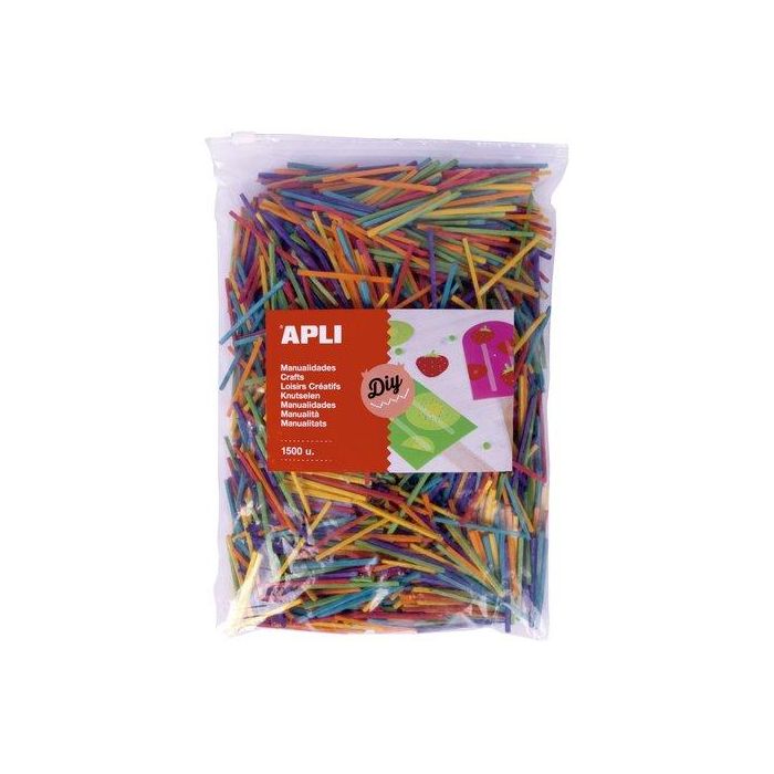 Palillos Redondos Apli Madera Colores Mini 5 Cm. Bolsa De 1500