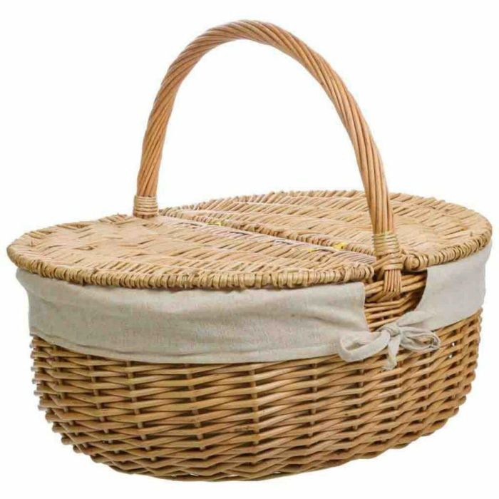 Cesta de Picnic Alexandra House Living Mimbre Madera de sauce 37 x 40 x 48 cm Natural 4