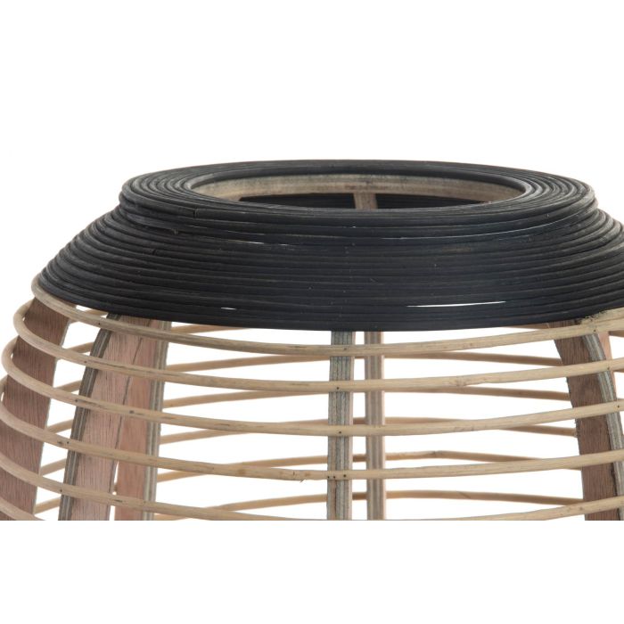 DKD Home Decor Portavela Bambu Cristal Metal Marron Negro 32x32x43 cm 1