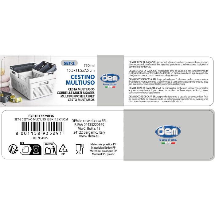 Inde Set-2 Cesta Multiusos 15.5x11.5x7.5 cm (36 Unidades) 4