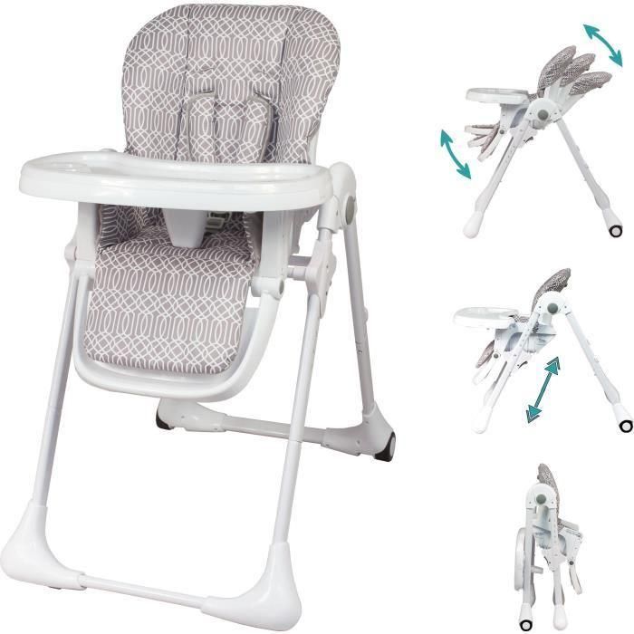 Trona multiposición - BAMBISOL - Reclinable - Hasta 3 años - Beige / Blanco 1 Trona multiposición - BAMBISOL - Reclinable - Hasta 3 años - Beige / Blanco 1