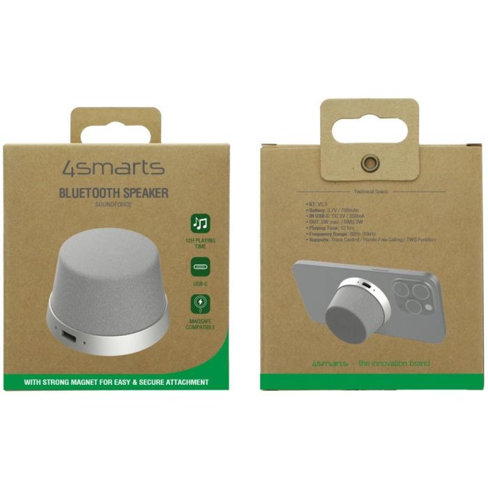 4smarts SoundForce Bluetooth Speaker MagSafe silver gray 3 4smarts SoundForce Bluetooth Speaker MagSafe silver gray 3