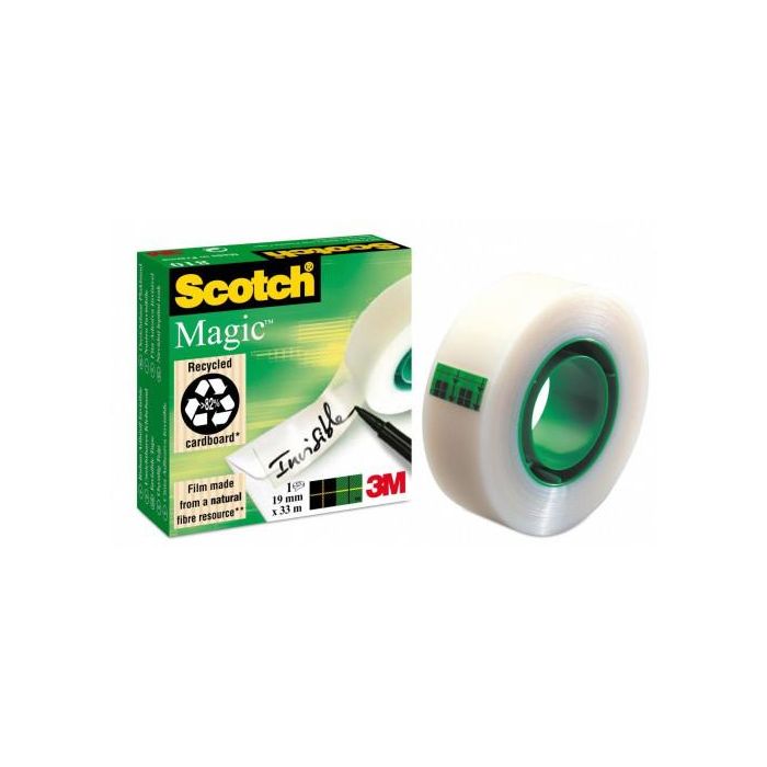 Scotch Cinta Adhesiva Invisible Rollo 19 mm x 33 m Caja Individual