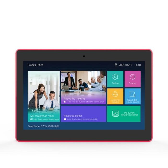 ALLNET Tablet RGB LED 13" RK3399 Android 10 con NFC/RFID para Sala de Reuniones, Color Negro