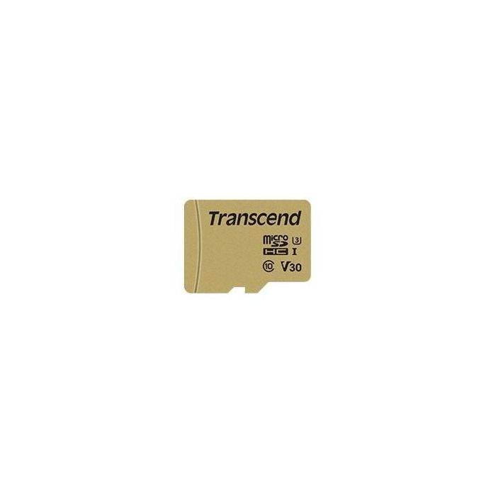 Transcend USD500S Tarjeta microSDHC de 16GB Clase 10 U3 V30 con Adaptador, hasta 95MB/s Lectura, 50MB/s Escritura