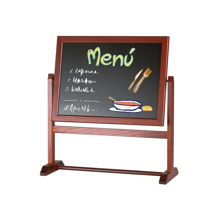 Liderpapel Pizarra Marron Hosteleria Doble Cara Volteable para Rotuladores 32x30 cm 1