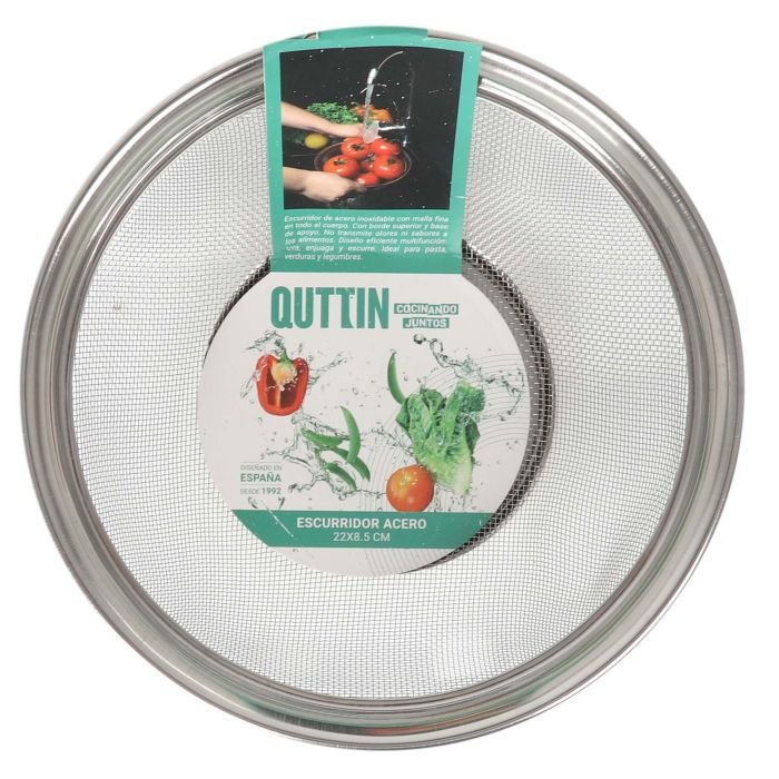 Quttin Escurridor Colador de Acero para Cocina, 22 cm diámetro x 8.5 cm alto (24 Unidades) 2