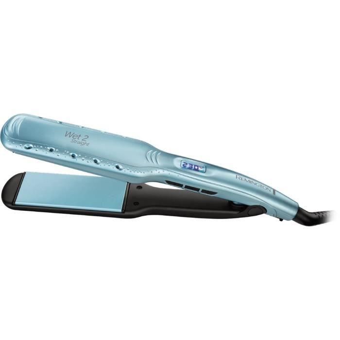 Plancha de pelo REMINGTON S7350, plancha de pelo profesional Wet2Straight, placas flotantes de cerámica avanzadas, cuidado anti-frizz Plancha de pelo REMINGTON S7350, plancha de pelo profesional Wet2Straight, placas flotantes de cerámica avanzadas, cuidado anti-frizz