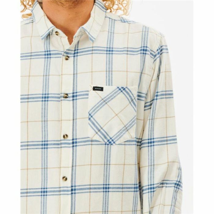 Camisa de Manga Larga Hombre Rip Curl Checked in Flannel Franela Blanco S 1 Camisa de Manga Larga Hombre Rip Curl Checked in Flannel Franela Blanco S 1
