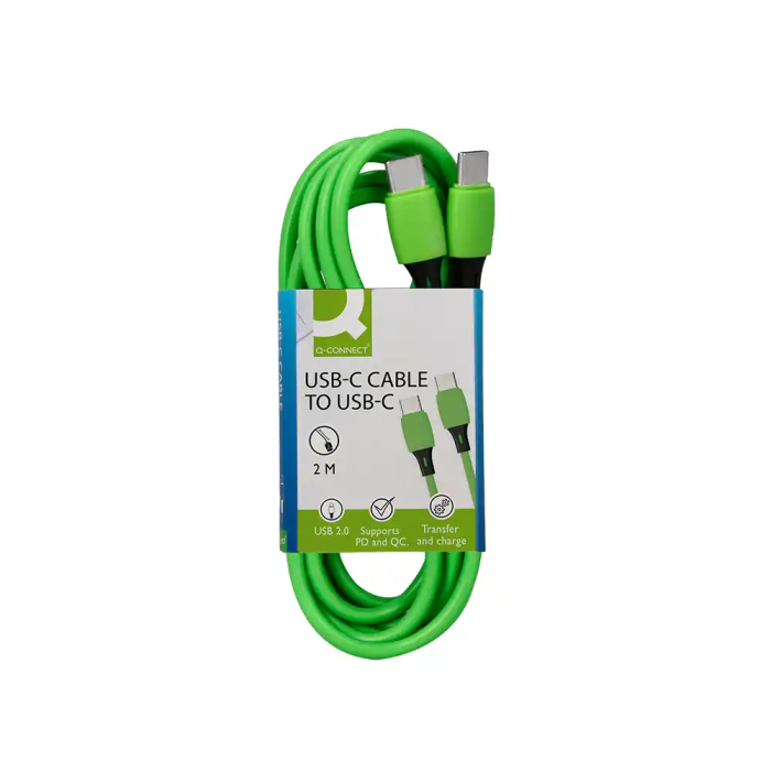 Q-connect Cable USB-C a USB-C PVC Longitud 2m Verde 1