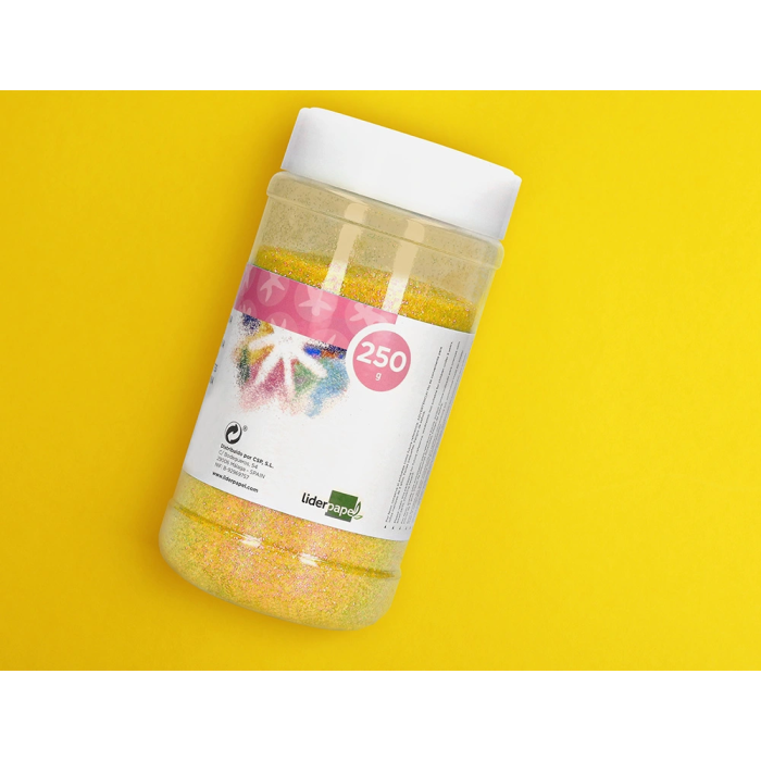 Liderpapel Purpurina Fantasia Color Metalico Amarillo Pastel Bote 250 gr 6