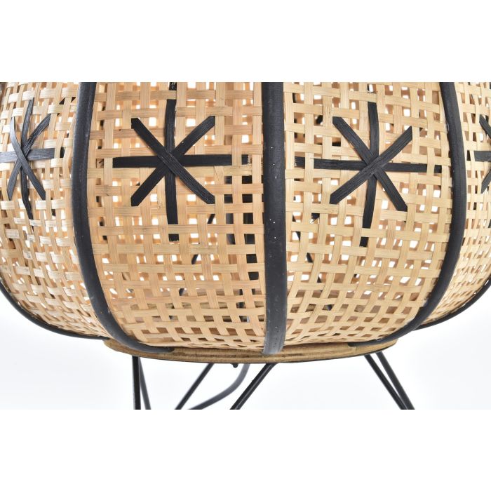 DKD Home Decor Lámpara Sobremesa Tropical de Ratán y Metal E27 Marrón Negro Acabado Natural 37x47x37 cm 2 DKD Home Decor Lámpara Sobremesa Tropical de Ratán y Metal E27 Marrón Negro Acabado Natural 37x47x37 cm 2