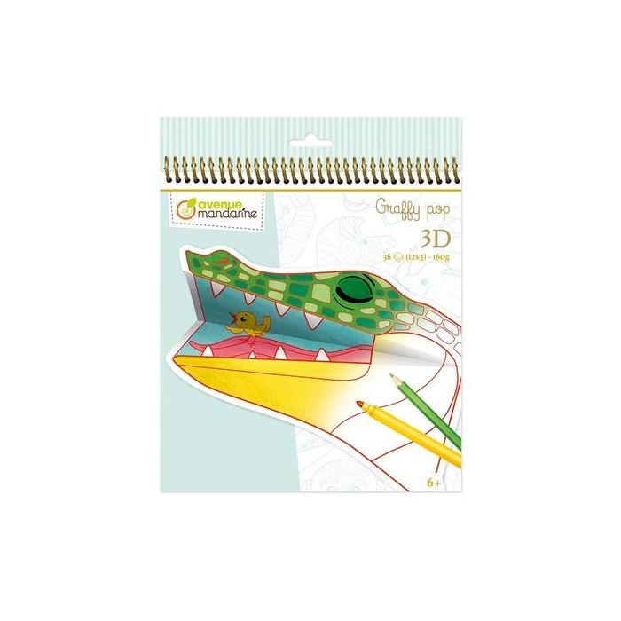 Libro De Colorear Avenue Mandarine Mandala 3D Animales Sabana 2 160G 36H