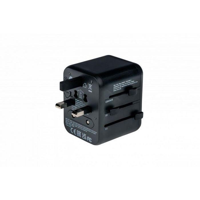 Verbatim Adaptador Universal de Viaje con 1 Puerto USB-C PD 20W y 1 Puerto USB-A Quick Charge 18W 10