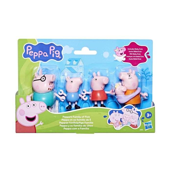 HASBRO Figuras Peppa Pig y su Familia, Set de 5 Personajes Surtidos para Coleccionar - Juguete Infantil Edad +3 Años