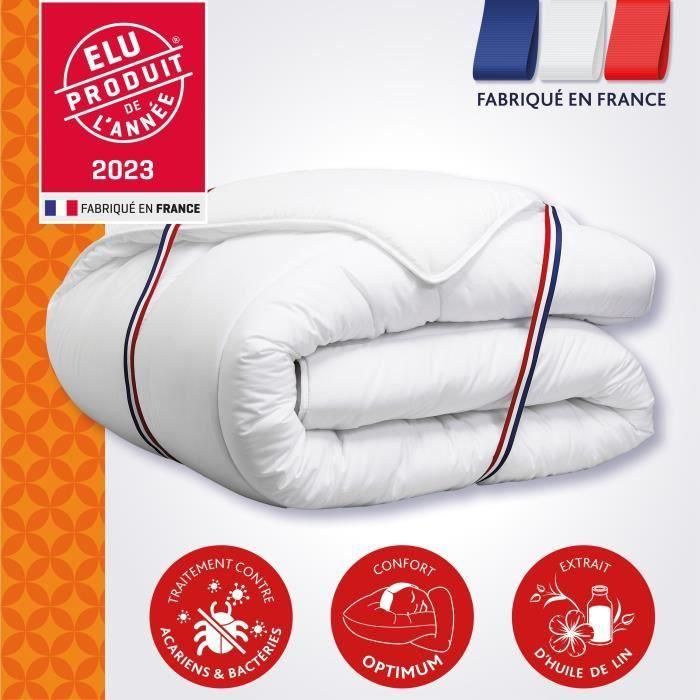 Edredón 220x240 cm DODO CHAMPS DE LIN - Cálido - 450g/m² - Edredón para 2 personas - Suave y Cálido - Antiácaros Antibacteriano - Blanco Edredón 220x240 cm DODO CHAMPS DE LIN - Cálido - 450g/m² - Edredón para 2 personas - Suave y Cálido - Antiácaros Antibacteriano - Blanco