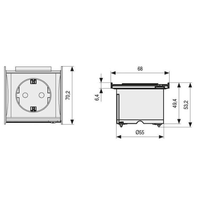 Bachmann Kapsa Módulo de Aluminio con 1 Toma Schuko 1 Bachmann Kapsa Módulo de Aluminio con 1 Toma Schuko 1