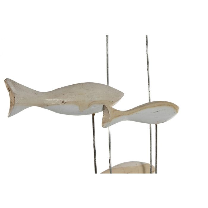 DKD Home Decor Decoracion Blanco Marron Madera Metal 45 x 45 x 100 cm Hecho a Mano 1