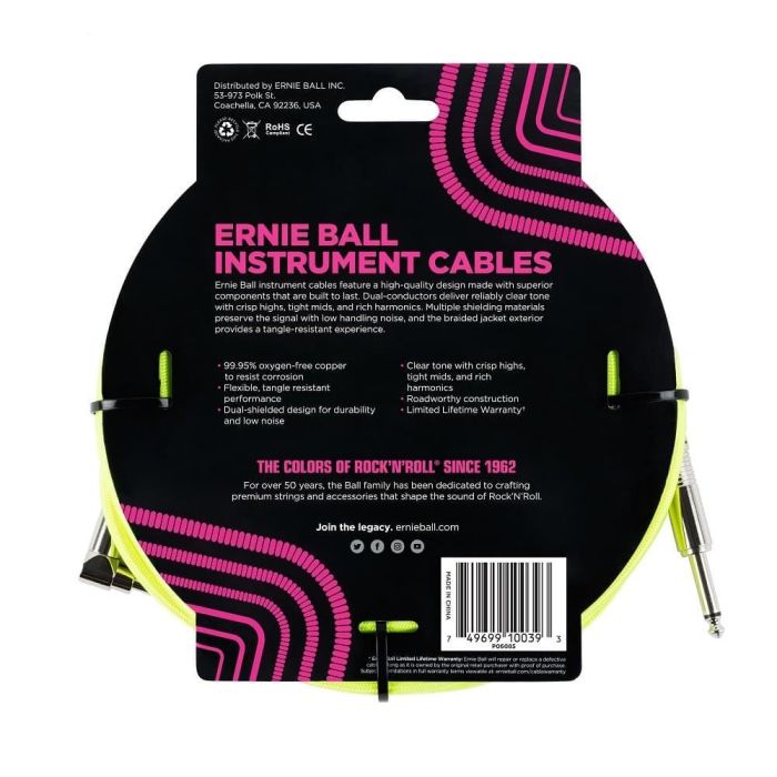 Cable Eb Instrumento Trenzado Jack-Jack Sa 5,49 M - Neon / Amarillo 1 Cable Eb Instrumento Trenzado Jack-Jack Sa 5,49 M - Neon / Amarillo 1