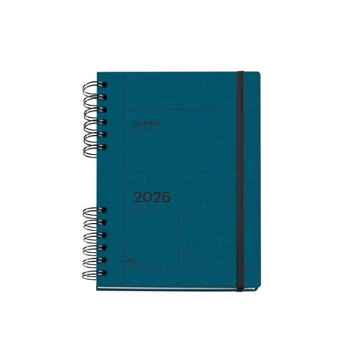 Agenda Anual (2026) Miquelrius Trends Back To Basics Wire-O Tapa Extra Con Goma Plus 155X213 D/P Marino