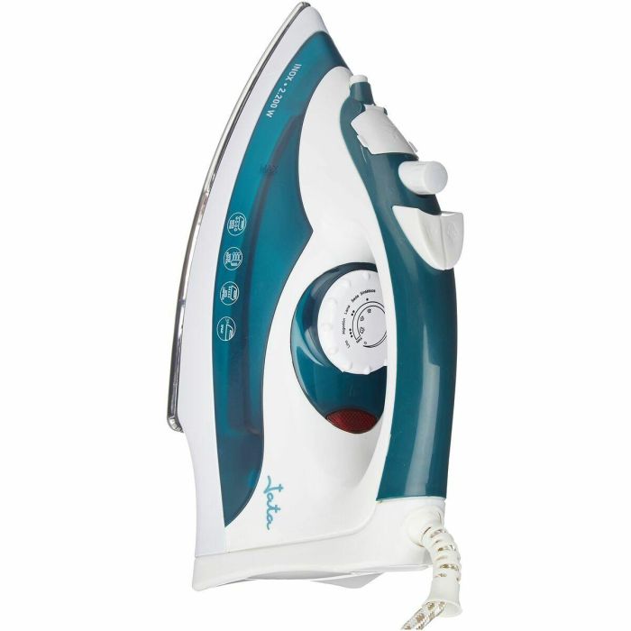 Jata Plancha de Vapor PL120, Suela Acero Inoxidable, Vapor Vertical 20-25G/Min, 2200W, Azul-Blanco