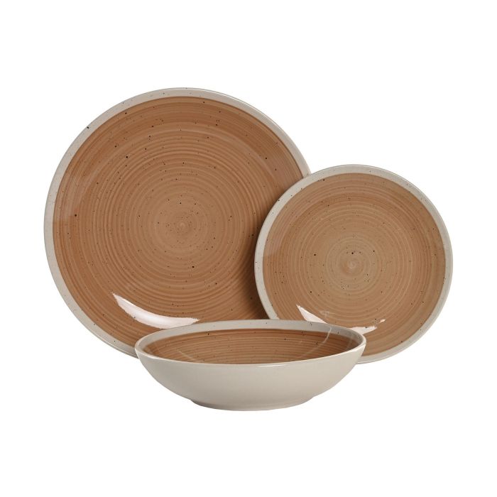 Vajilla Basicos DKD Home Decor Naranja Blanco 27 x 3 x 27 cm Set de 18 4 Vajilla Basicos DKD Home Decor Naranja Blanco 27 x 3 x 27 cm Set de 18 4