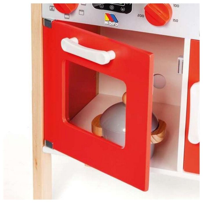 Molto Cocina de madera roja con 10 accesorios, ideal para niños a partir de 1 año (85,5x30x60 cm) 5 Molto Cocina de madera roja con 10 accesorios, ideal para niños a partir de 1 año (85,5x30x60 cm) 5