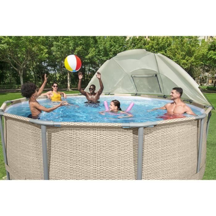 BESTWAY - Toldo de piscina redondo - Diámetro entre 305 cm y 549 cm - Gris 3 BESTWAY - Toldo de piscina redondo - Diámetro entre 305 cm y 549 cm - Gris 3