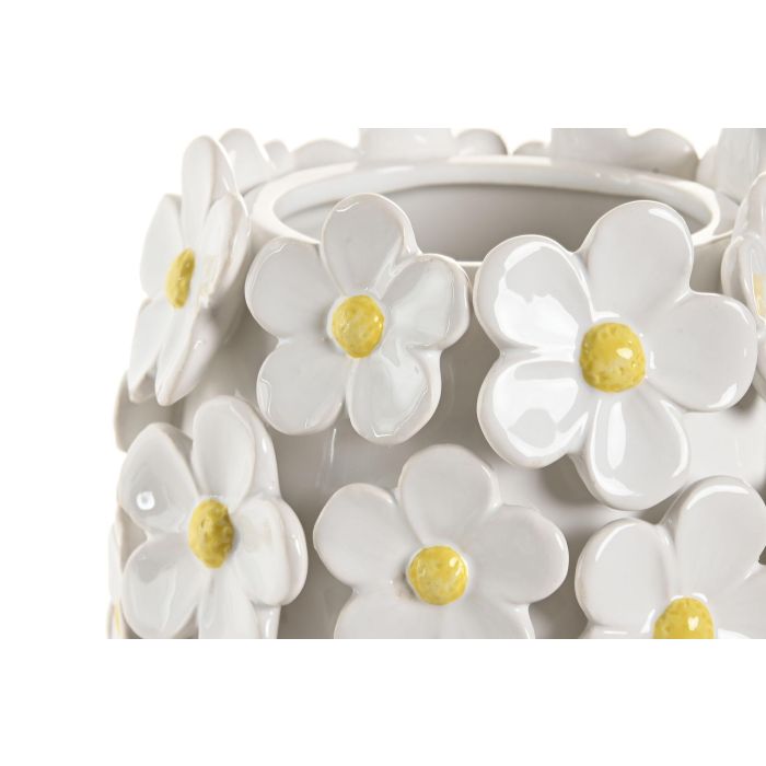 Jarron Shabby DKD Home Decor Blanco Amarillo 18 x 27 x 18 cm 1