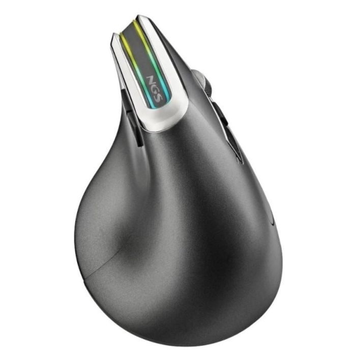 NGS Ratón Vertical Inalámbrico EVO KARMA Ergonómico Multidispositivo 2.4GHz USB Bluetooth 3.0 5.0 Recargable LED 3200 DPI para Diestros Plug and Play 3