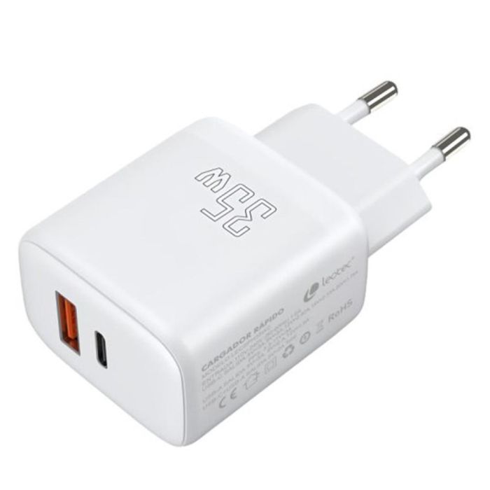 Leotec LECSPH35W2W cargador de dispositivo móvil Universal Blanco Corriente alterna Carga rápida Interior 2 Leotec LECSPH35W2W cargador de dispositivo móvil Universal Blanco Corriente alterna Carga rápida Interior 2