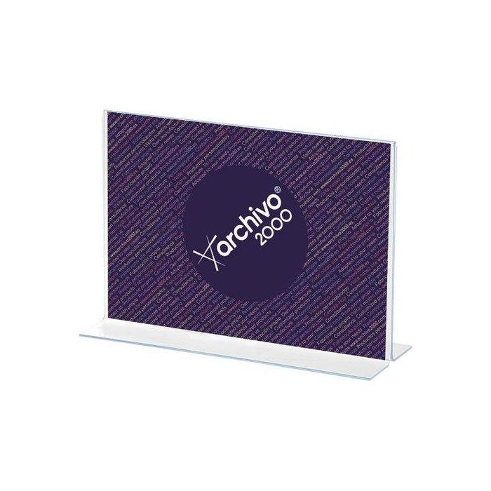 Archivo 2000 Expositor Sobremesa Forma T Din A5 Horizontal 75x210x155 mm Cristal Transparente
