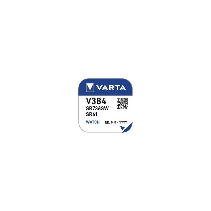 Micro pila de boton varta silver sr41 - v384 1,55v (blister 1 unid.) ø7,9x3,6mm 1