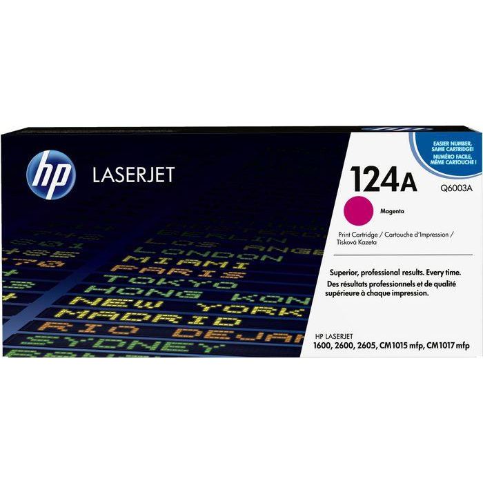 HP 124A Cartucho de Tóner Original Magenta LaserJet ColorSphere para Impresión Profesional y Calidad Fotográfica